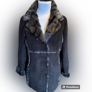 UTEX DESIGN faux suede shearling coat😎